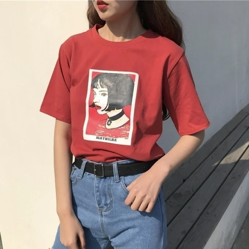 

starqueen-JBH Mathilda T Shirt Leon:The Professional Character Design Summer Fashion Casual Loose Cute Harajuku Style Head