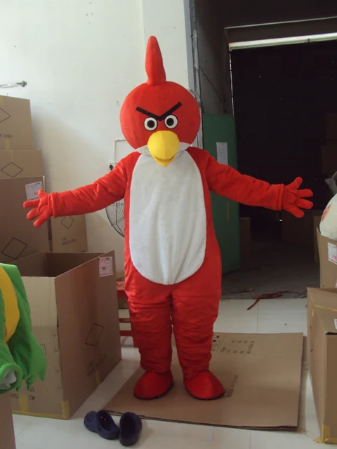 Костюм-талисман с большими птицами Зеленая свинья | Тематическая одежда и