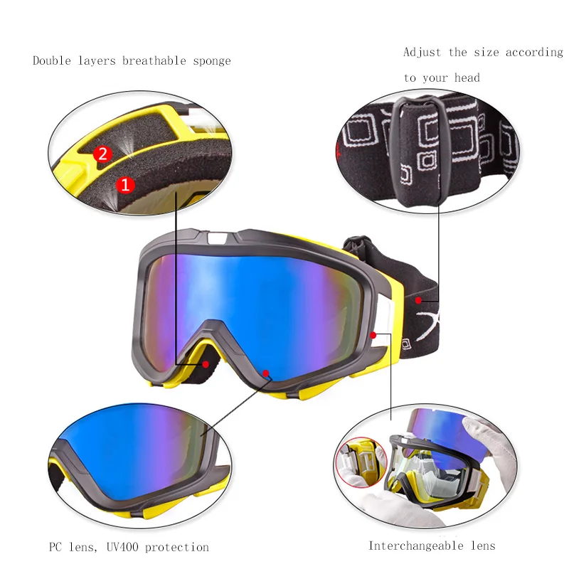 Лыжные очки XH028 профессиональные зимние для катания на лыжах и сноуборде