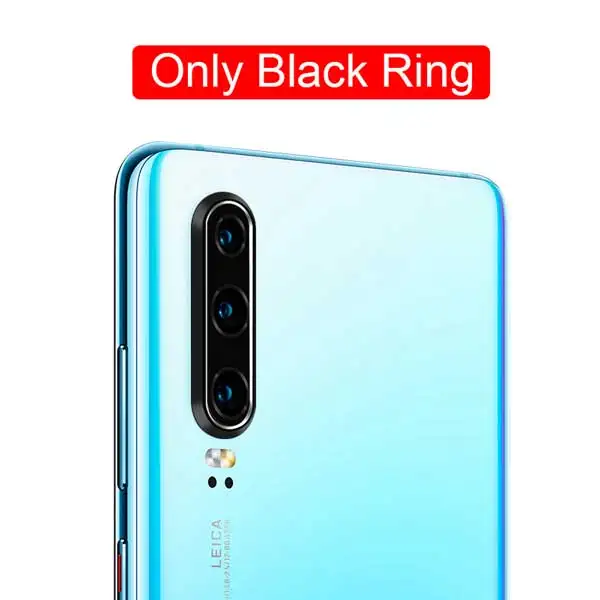 Only Black Ring Защитное стекло для камеры huawei P20 P30 Pro, закаленное стекло+ металлическое защитное кольцо для объектива камеры заднего вида, полное покрытие для huawei P20 - Цвет: Only Black Ring