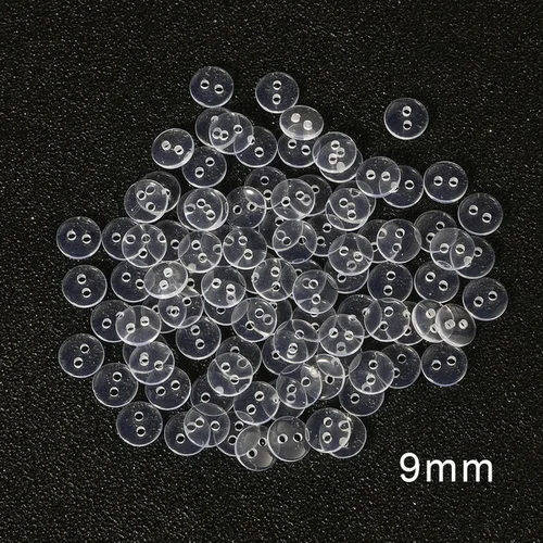 9X2mm 100pcs 9-25 мм прозрачные кнопки прозрачная швейная кнопка из полиэфирной смолы для украшения одежды DIY аксессуары - Цвет: 9X2mm 100pcs