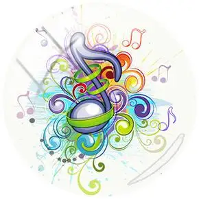 JOINBEAUTY Music Note Picture DIY 25 мм Круглый стеклянный купол с драгоценным камнем подходит к камее Базовая установка для меломанов плоская задняя часть делает результаты - Цвет: MT41
