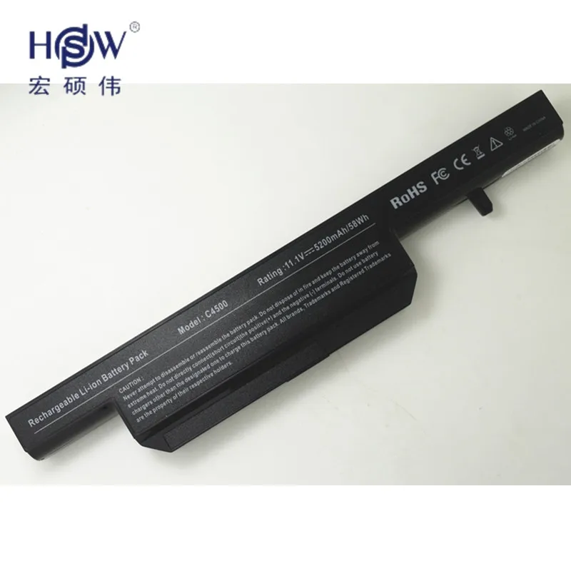 Аккумулятор HSW для Clevo C4500BAT 6 C4500BAT6 B4100M B4105 B5100M B5130M B7110 C4100 C4500 C4500Q C5100Q C5500Q bateria|battery