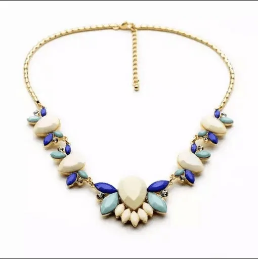 Новый 2017 Maxi Ожерелье Женщины Цветок Смолаы Choker Заявление Ожерелья и Кулоны