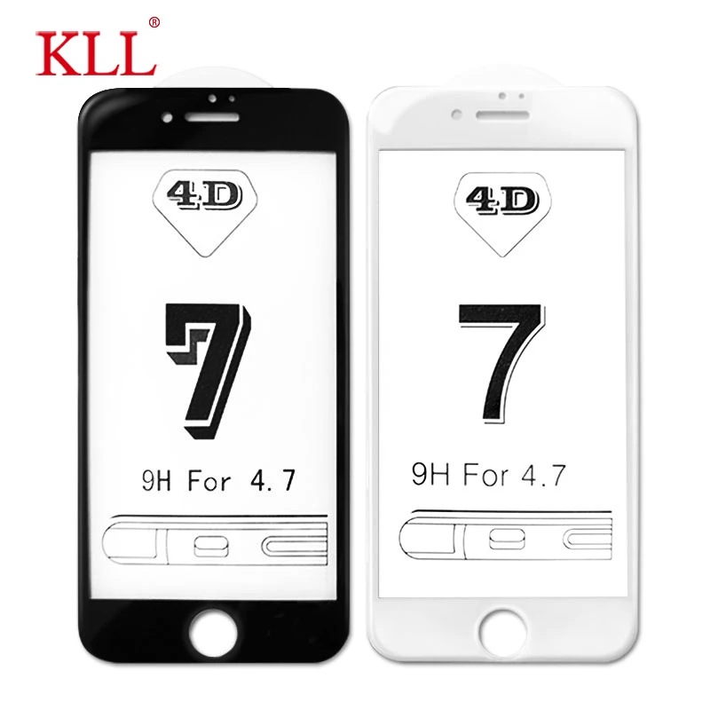 4D для iPhone 7 Plus, защитное стекло, полное покрытие(3D обновление), закаленное стекло, пленка для iPhone 6, 6 S, 6 Plus, край, полное покрытие экрана
