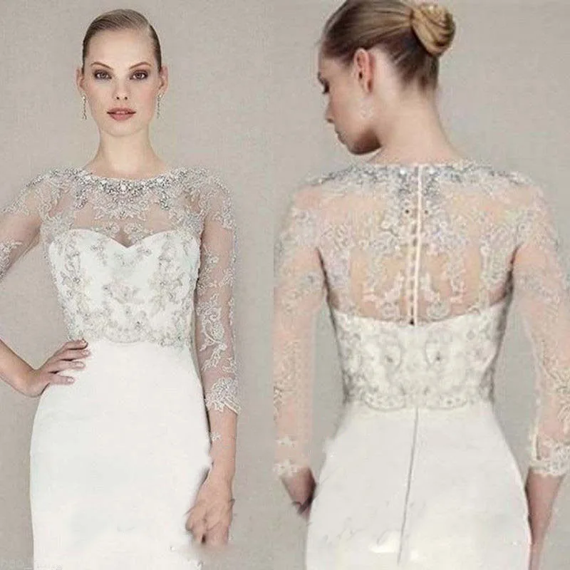 Роскошные кружевные блестящие пиджаки болеро цвета Белой Слоновой кости на