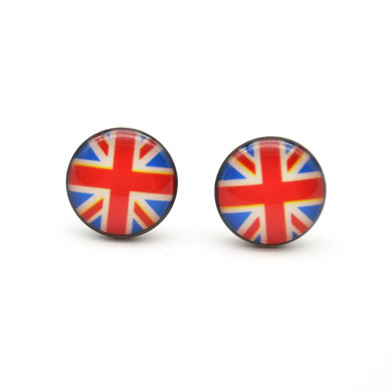 

New Arrival UK Motifs Ear Stud Earrings Ear Nail PIN 316l Stainless steel10mm No Fade No Allergies Union Jack Fashion Jewelry
