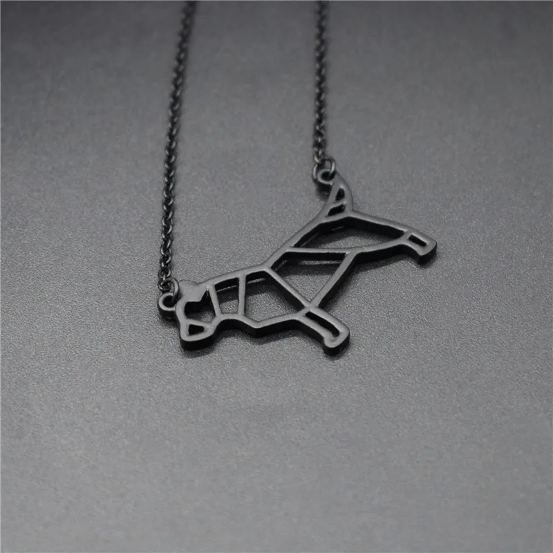 Elfin модный оригами Bull ожерельлье с терьером геометрические украшения Terrier