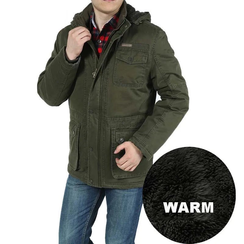 

New Fashion Autumn Winter Coat Hooded Jacket Men Thick Warm Casual Parka Military Windbreaker Male Clothes Plus Size L-8XL