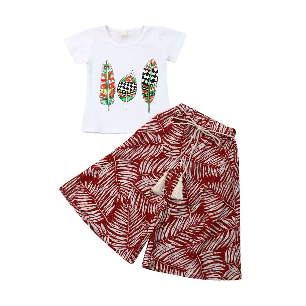 Детский спортивный костюм из 2 предметов для маленьких девочек футболка штаны