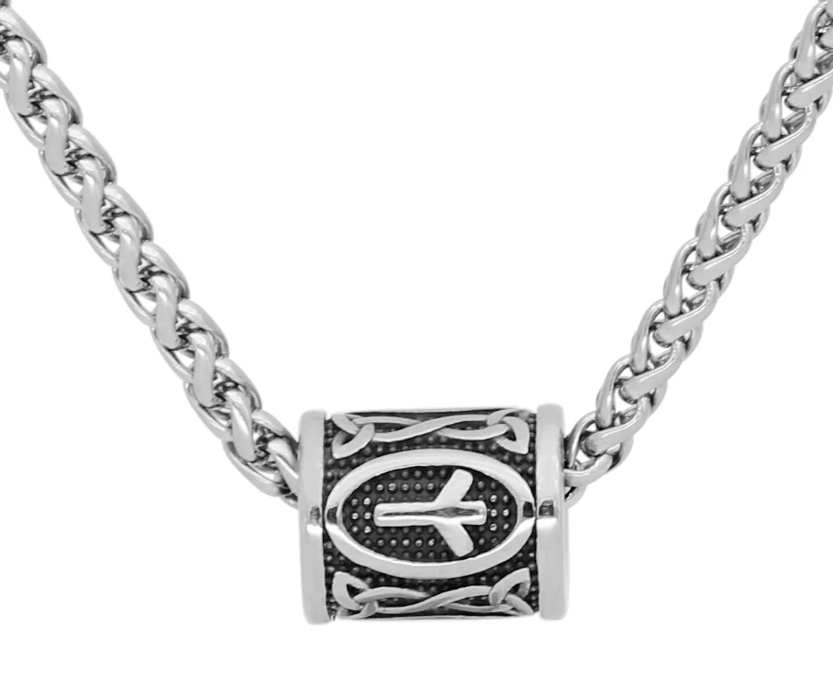 Скандинавский Викинг амулет стальная Руна бусы кулон ожерелье с валкнутом