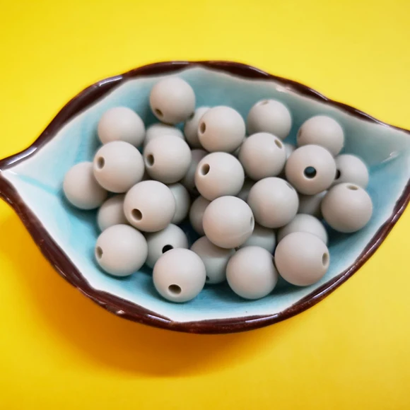 20pcs Gray 20 шт., силиконовые бусины для прорезывания зубов, Круглые, 12 мм, детские жевательные прорезыватели, пустышки, бусы-клипсы, пищевые силиконовые игрушки для прорезывания зубов без БФА - Цвет: 20pcs Gray