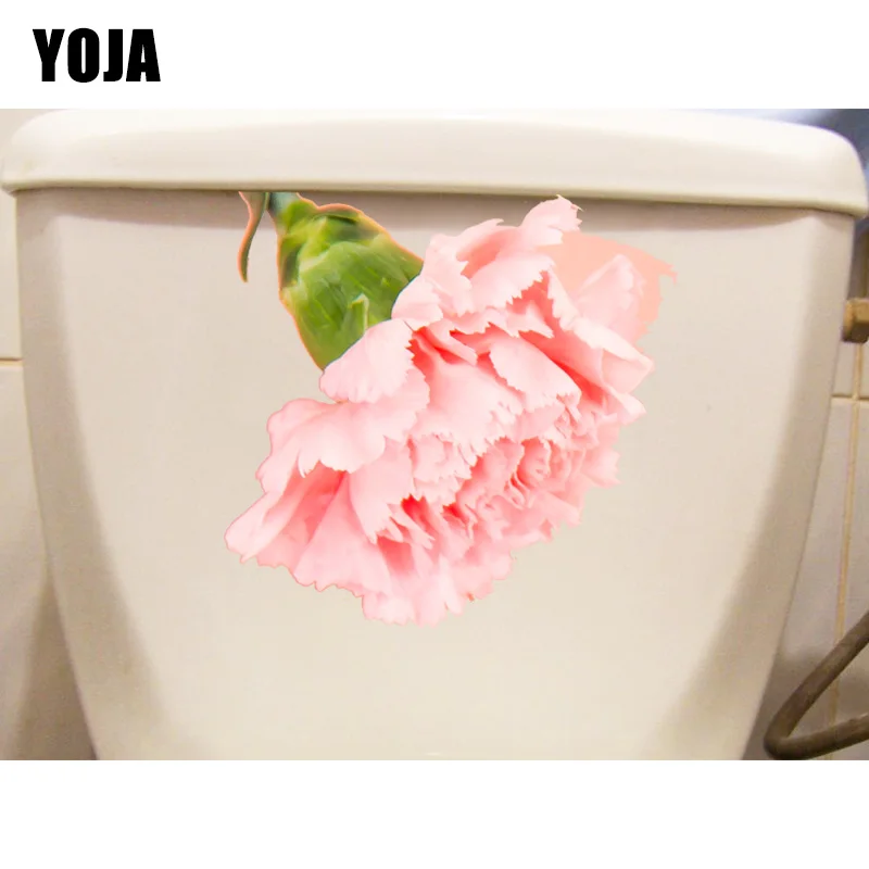 

YOJA 22x21,3 см реальный розовый гвоздик современное искусство унитаз наклейки на сиденья домашний Декор стены Наклейка