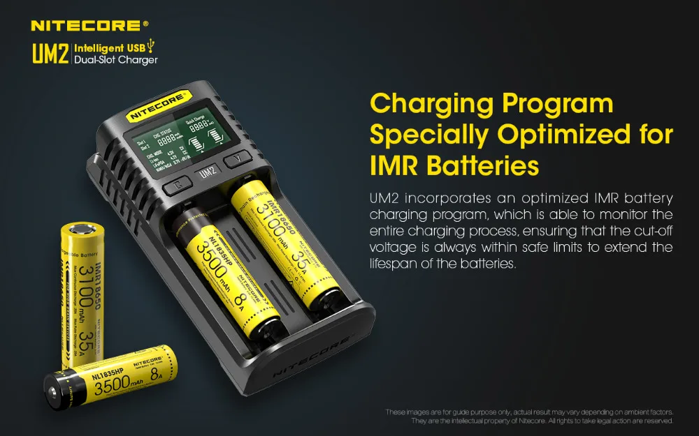 Nitecore UM4 USB Аккумулятор для электронных сигарет зарядное устройство Intelligent схемы Глобальный страхование литий-ионный AA AAA 18650 21700 26650