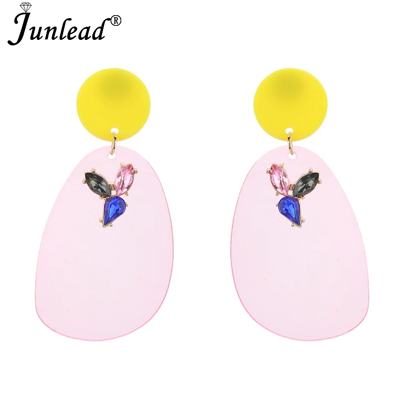 Женские серьги капельки Junlead прозрачные разноцветные из смолы для свадьбы