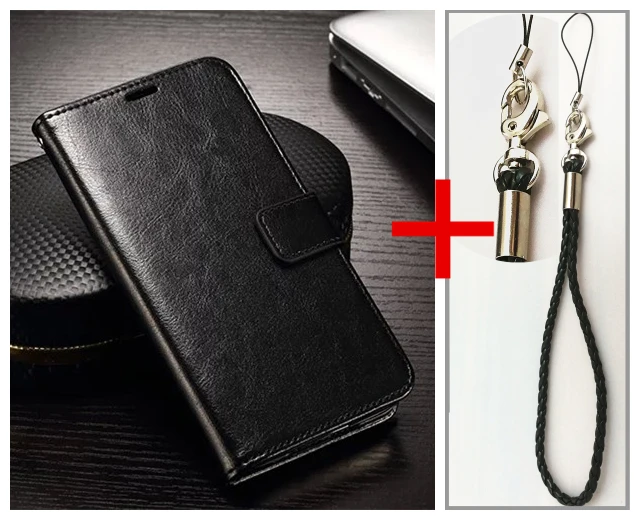 Black Lanyard 2 Держатель для карт крышка чехол для samsung Galaxy A5 кожаный защитный чехол с кошельком чехол с откидной крышкой для Galaxy A5 A520F A5200 - Цвет: Black Lanyard 2