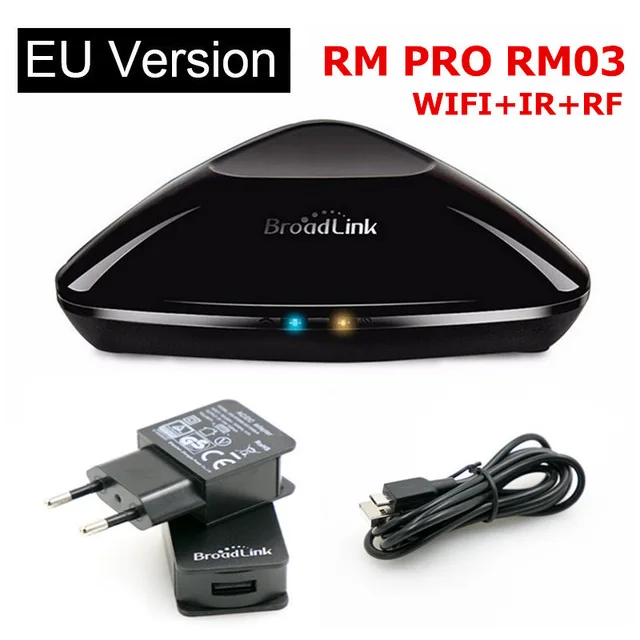 Broadlink RM PRO Eruiklink пульт дистанционного управления для ЕС/Великобритании, беспроводной дистанционный светильник с Wi-Fi, сенсорный настенный переключатель, работающий с Broadlink RM PRO, умный дом - Цвет: Broadlink RM PRO