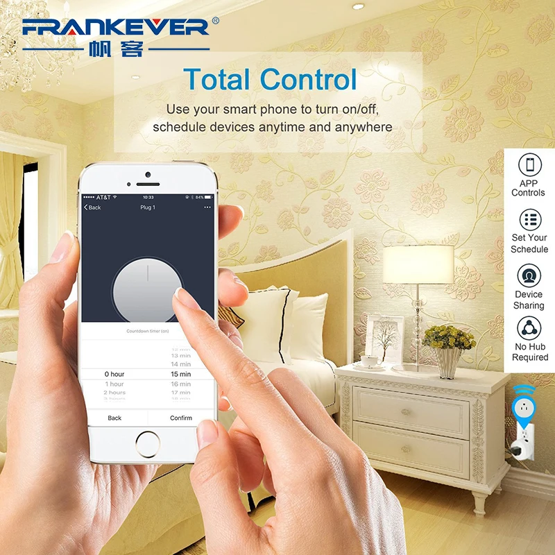 FRANKEVER Wi Fi Smart Plug Выход ЕС разъем функция времени беспроводной Дистанционное
