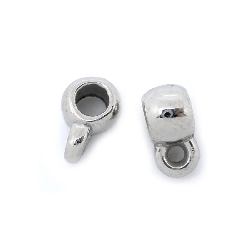 Зажимы для подвески и кулон застежками 300 шт. ровный Серебряный тон чашки дужки