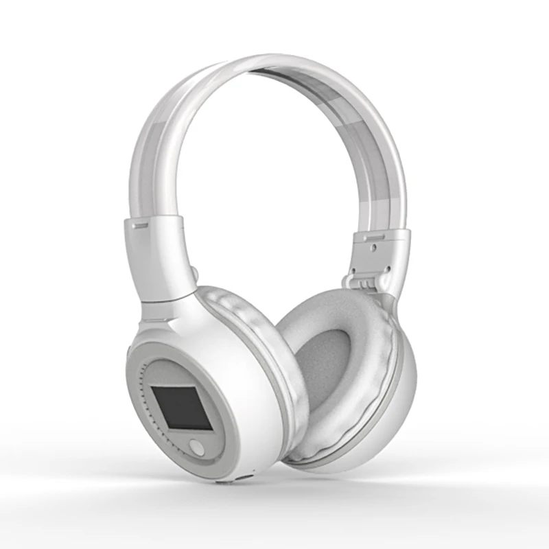Zealot B570 мощные басовые наушники складные Hi-Fi стерео беспроводные ЖК-дисплей экран гарнитура Поддержка FM радио Micro-SD карта - Цвет: White
