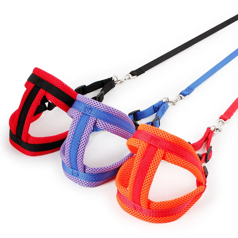 2018 дышащий Регулируемая сетка мелких собак Pet Harness и поводок набор щенок жилет для