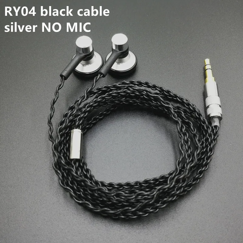 RY04 Black cable-S RY04 оригинальные наушники-вкладыши металлические 15 мм качество музыки звук HIFI наушники(IE800 стиль кабель) 3,5 мм стерео наушники-вкладыши - Цвет: RY04 Black cable-S
