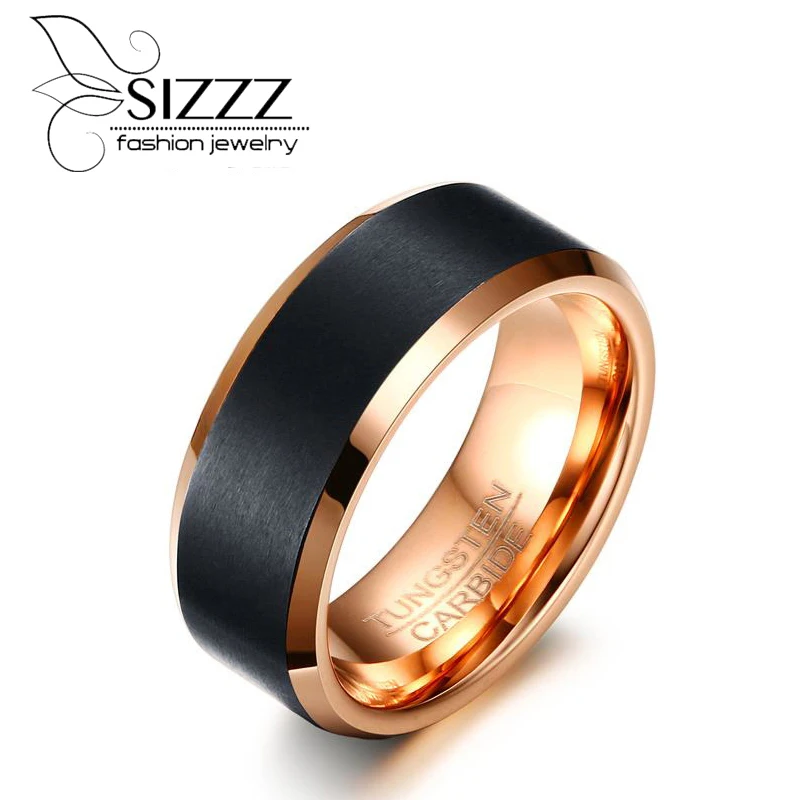 Мужское кольцо из черного розового золота Размер 8 мм ширина 14 7 г прямые поставки