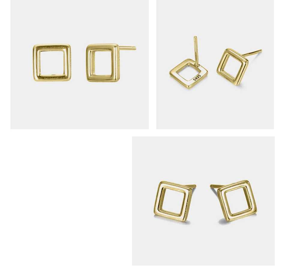 Новинка 2019 роскошные квадратные серьги гвоздики геометрической формы из чистого