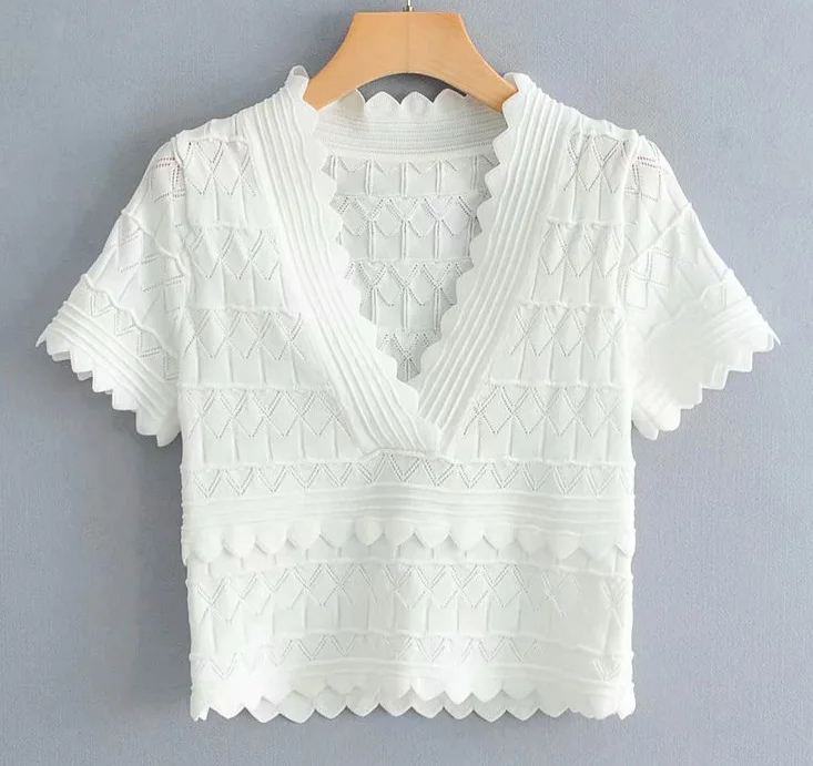 white Для женщин Chic Кружева мягкие белые черная футболка весна-лето Modis сладкие дамы Za с оборками трикотажные топы Футболка camiseta mujer - Цвет: white