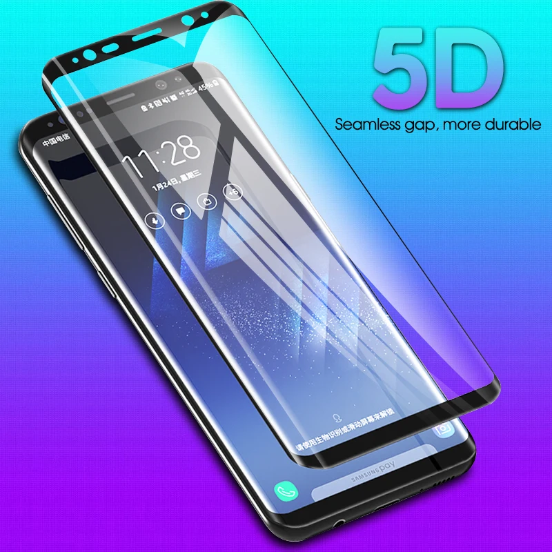 Закаленное стекло 5D с полным покрытием для Samsung Galaxy A7 2018 Защитное A750 защитная