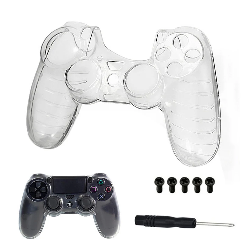 

PS4 Controller Crystal Clear Shell Case Cover Protective Housing Shell For Sony Playstation 4 Replacement Repair Screws PS 4