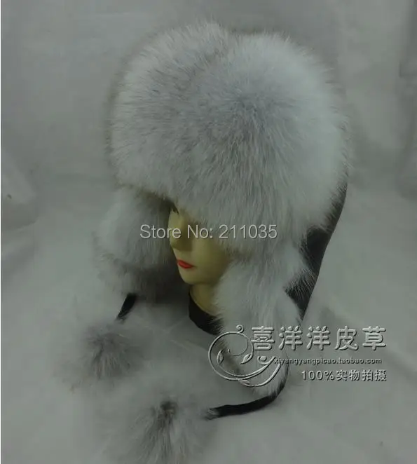 Female Male Winter Plus Size Full Leather Thickening Fox Fur Hat Woman Man Winter Raccoon Skullies Beanies Mink Fur Warm Caps