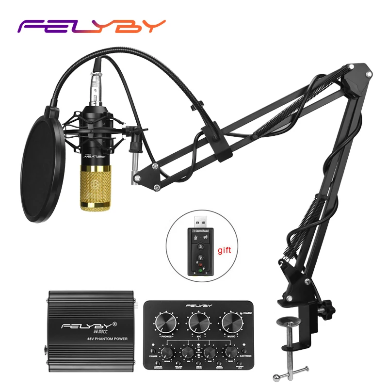 FELYBY высококачественный профессиональный конденсаторный микрофон bm800 3 5 xlr для