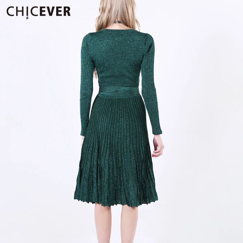 Женское платье-туника CHICEVER черное винтажное с длинным рукавом на шнурках 2020 |