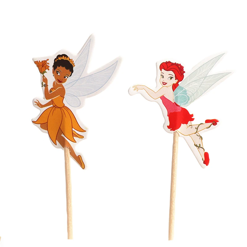 24 шт./лот Очаровательная летающая фея Динь топпер для кексов выбор принцессы