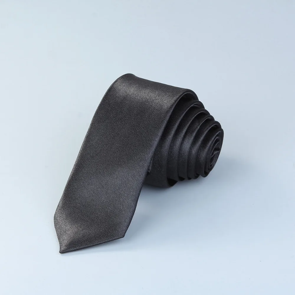 Men's Solid Color Slim Tie Polyester Skinny Necktie Wedding Business Fashion Neck Black Blue 146cm(57 4/8) x 5cm(2&quot) 1 Pcs |
