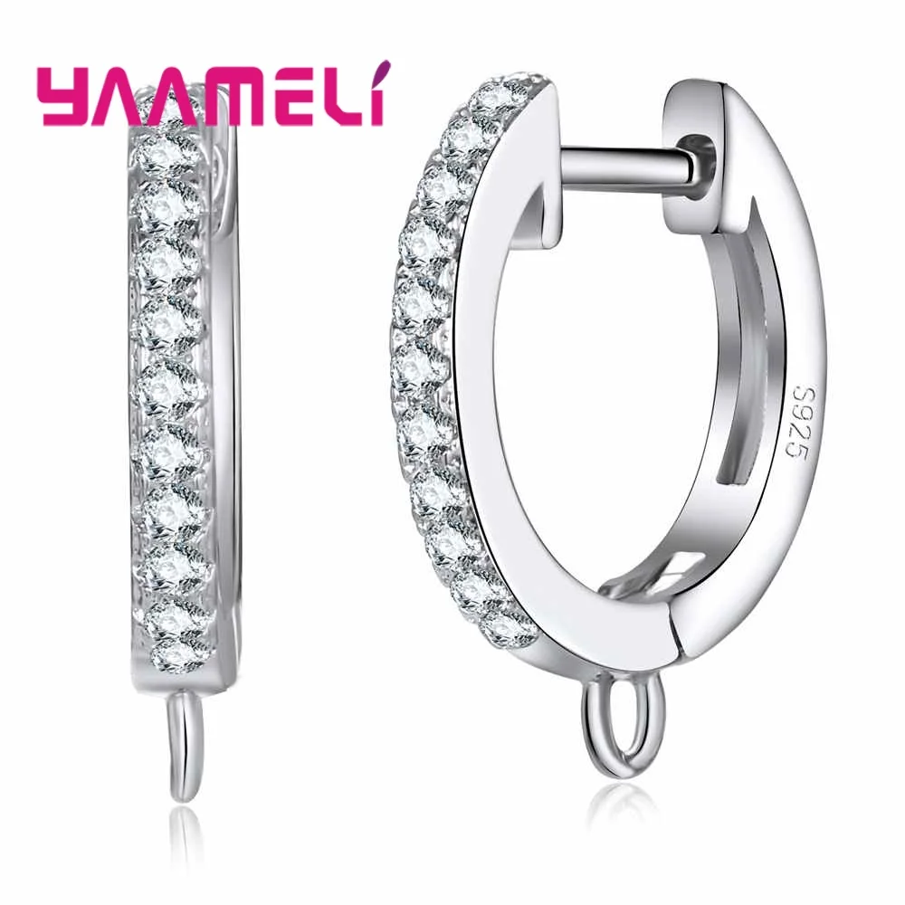 

Серьги-кольца женские из серебра 925 пробы с фианитом
