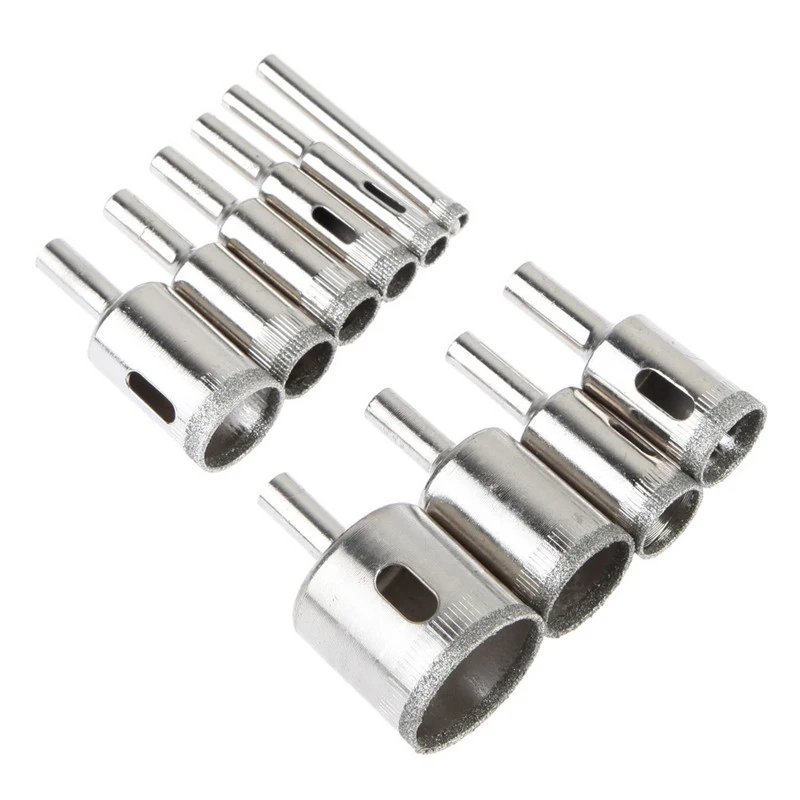 

10pcs Diamond Coated Drill Bits Hole Saw Holesaw Glass Granite Tile Cutter Masonry Drilling Tool 8/10/12/14/16/18/20/22/25/50mm