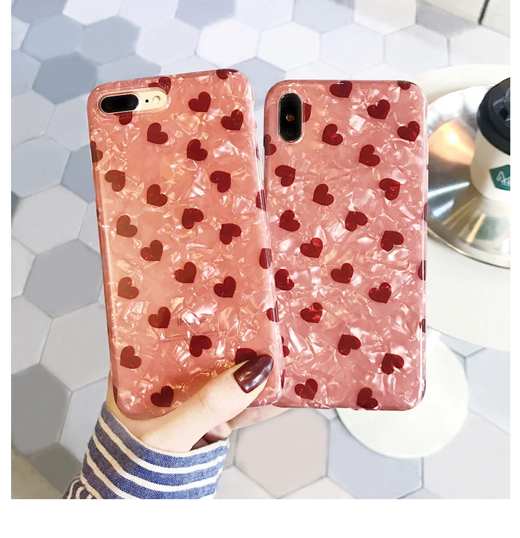 GlamPhoneCase розовый Fritillaria маленькое сердце любви чехол для телефона iPhone XS Max XR XS 8 8 plus 7 7 plus 6/6 S Plus Мягкий ТПУ задняя крышка