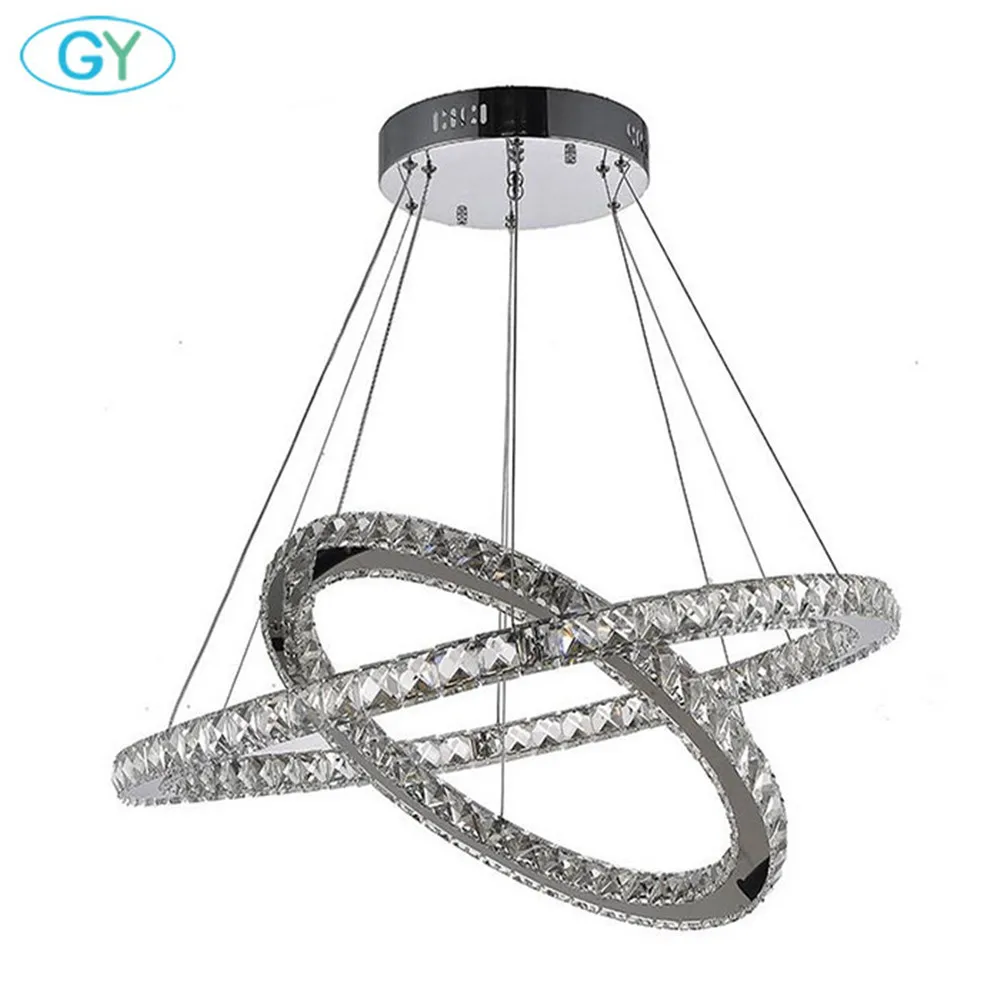 Современная светодиодная хрустальная люстра сделай сам с 2 кольцсветодиодный 26