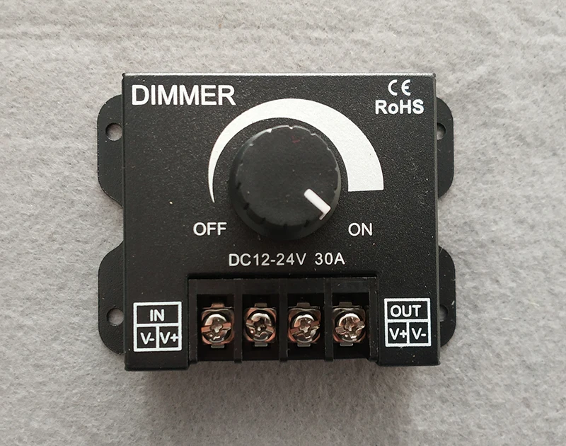 Затемненный светодиодный модуль постоянного тока 12V 24V 30A 360 Вт Регулировка Яркость Светодиодные ленты Драйвер один Цвет светильник Питание контроллер 2835 диммеры