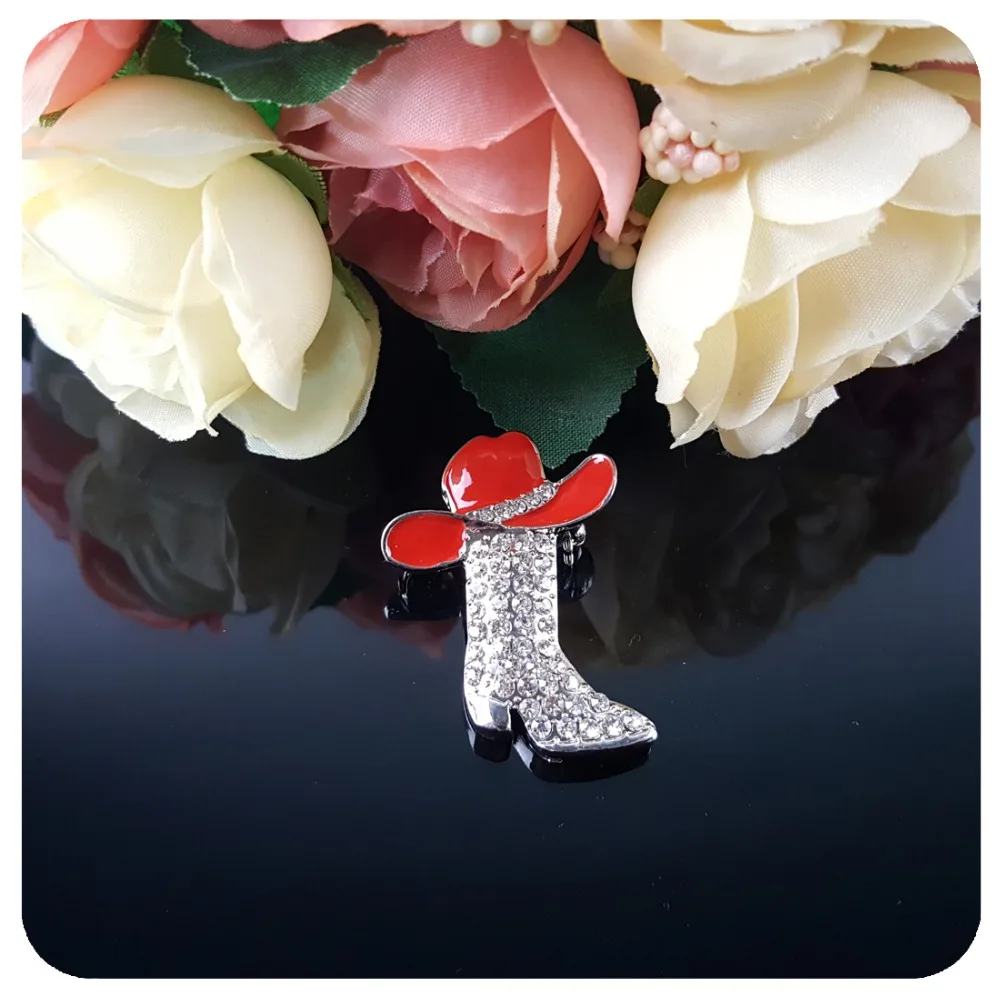 Красная шляпа Женская Ювелирная брошь прозрачная Стразы булавка для лацкана с