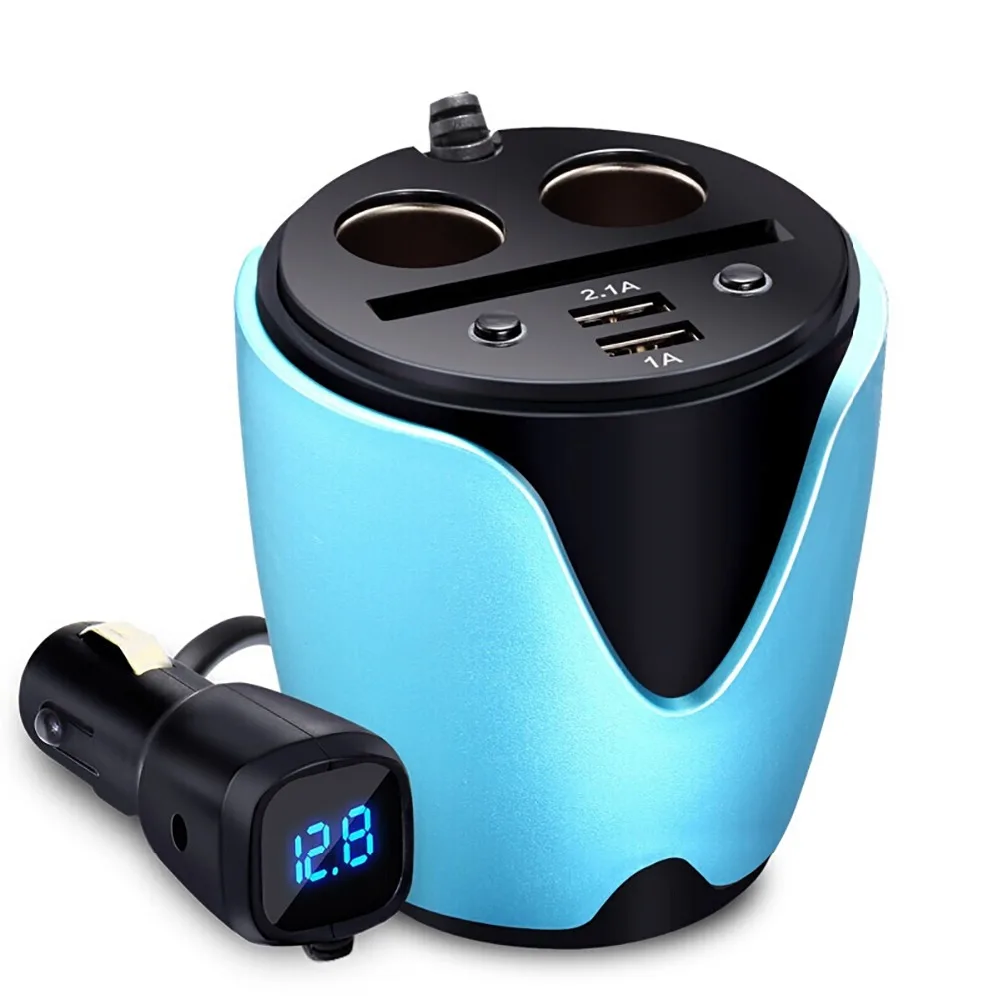 Многофункциональное автомобильное зарядное устройство с 2 usb портами адаптером