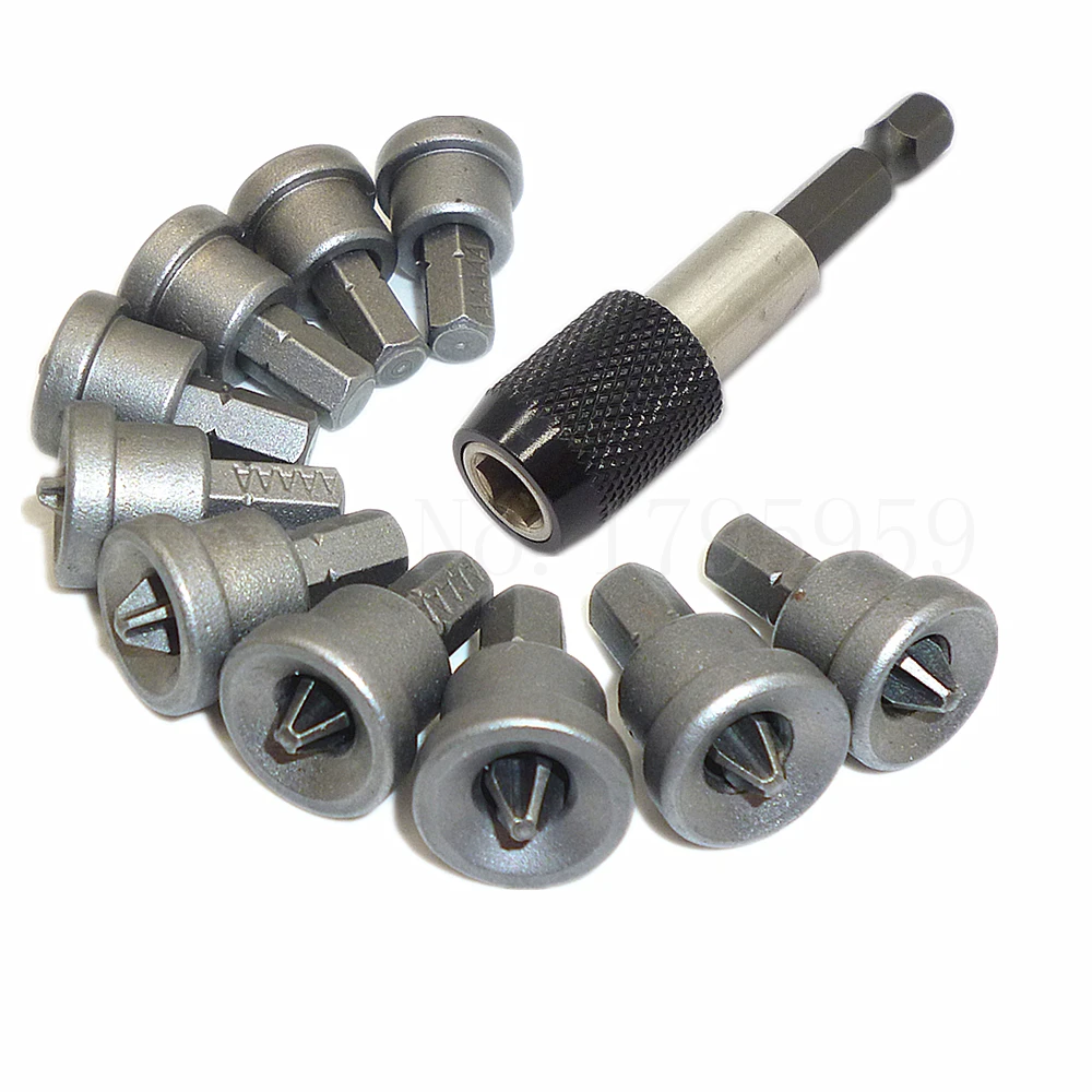 

10pcs 25mm PH2 Phillips Screwdriver Bits with Depth Stop and 1/4" Hex Shank 60mm Magnetic Screw Driver Bit Holder Tools