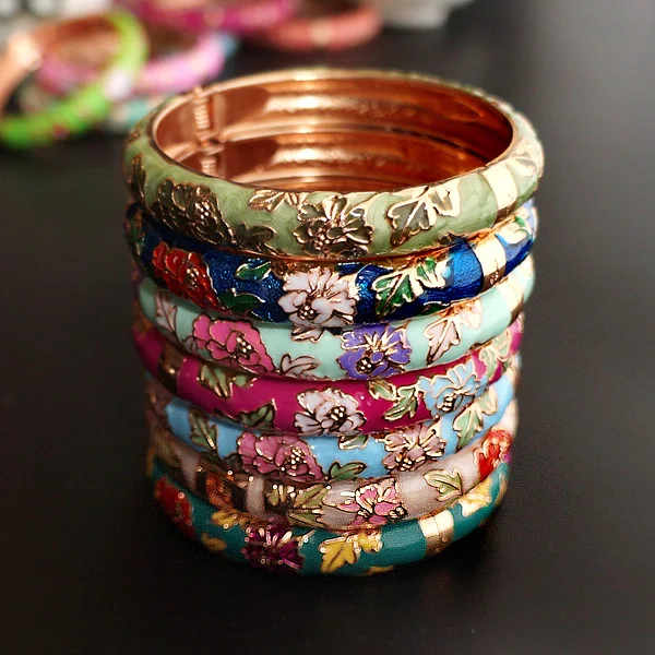 

Hot Cloisonne Bracelet Peony Solid Bracelet Small Gifts for Girlfriends