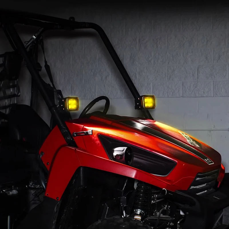 

3inch 18W Led Work light Clear Red Amber Blue Green Cover 12V 24V 12w Spot Led Driving Offroad Square Cube Light Fog Headlight