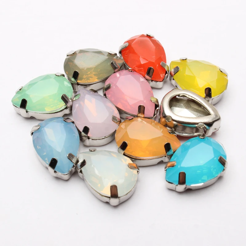 10x14 мм 20 шт. цветные стразы опалового цвета с каплями воды декоративные камни для