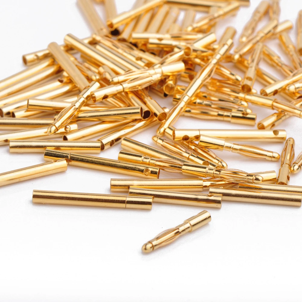 Бесплатная доставка 20 пар 2 0 мм позолоченный разъем Bullet для аккумулятора RC штекер