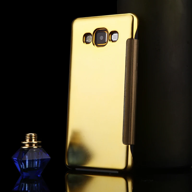 Зеркальный чехол-книжка с гальваническим покрытием для Samsung Galaxy A5 A500 A5000 A500F |
