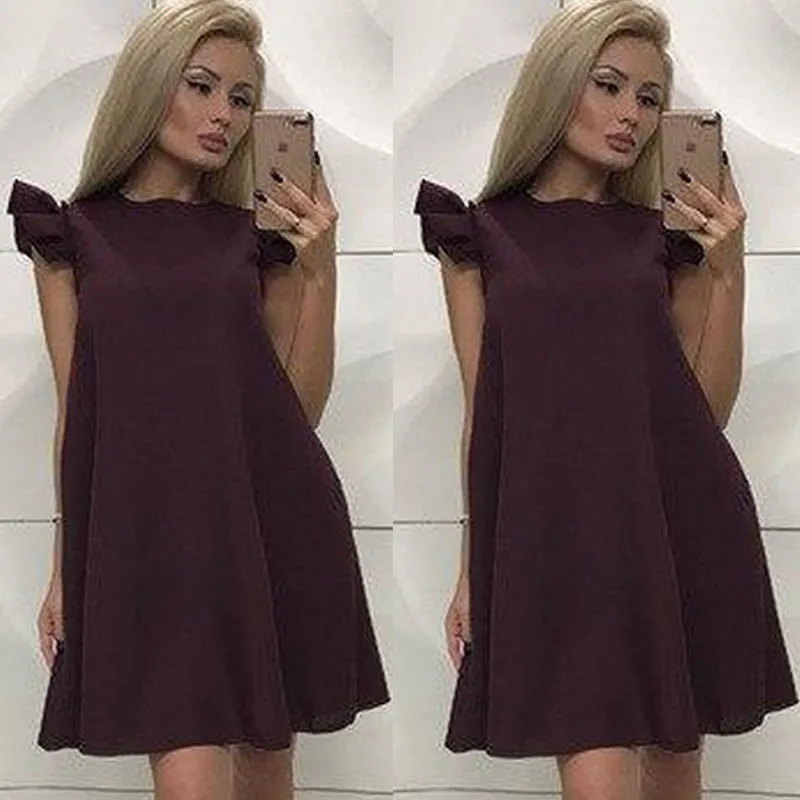 Новое шикарное женское Повседневное платье без рукавов летнее однотонное